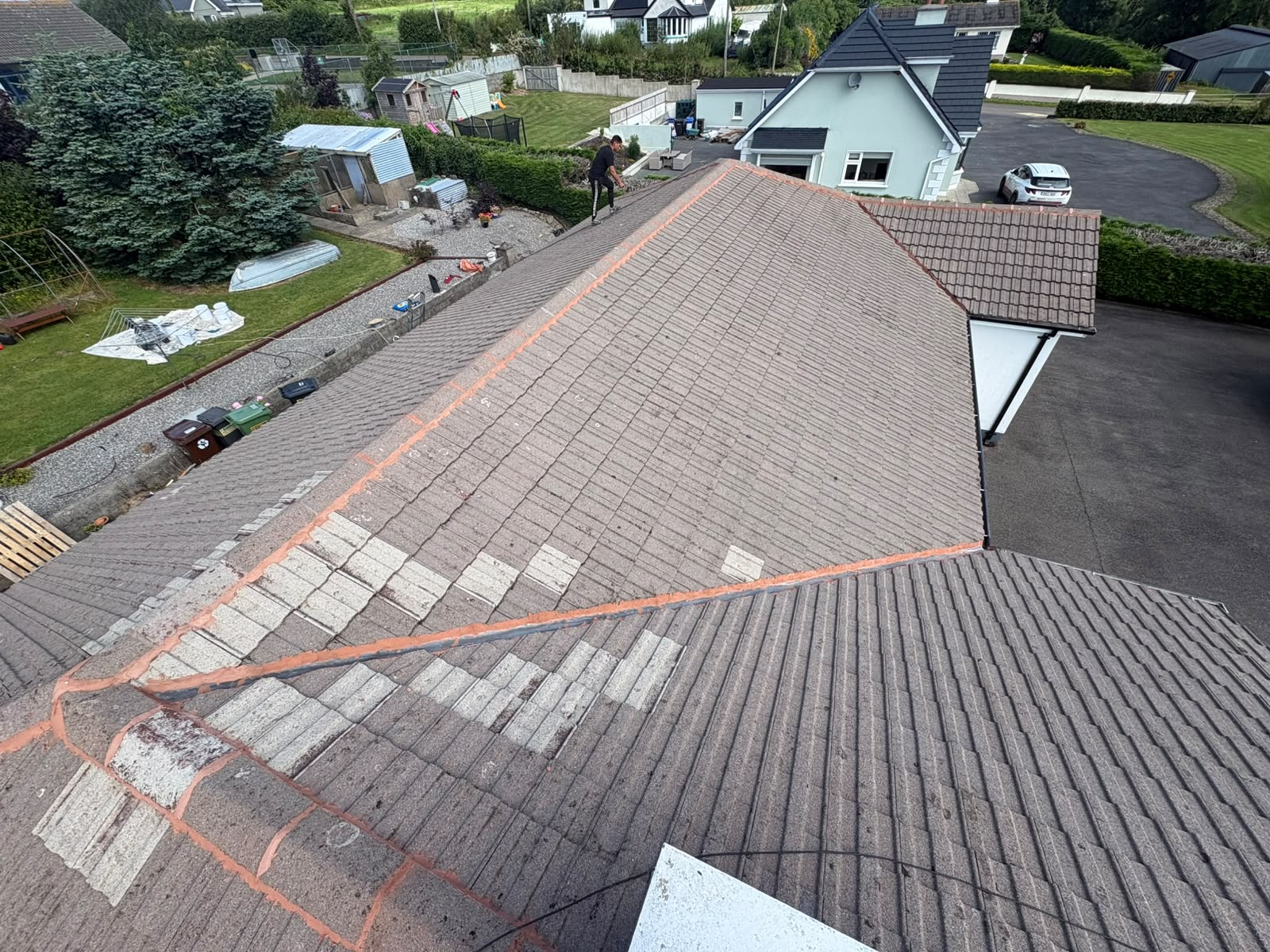 Mossy roof before treatment and painting in Waterford